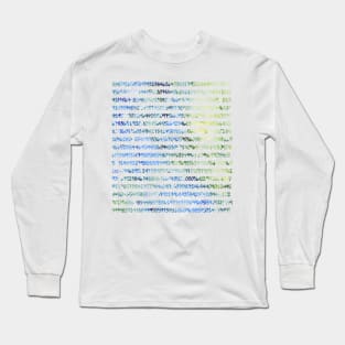 Digits of Pi (Green & Blue on Grey Background) Long Sleeve T-Shirt